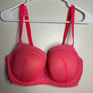 City Chic Pink Mesh Bra with Underwire Support